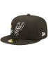 Фото #2 товара Men's Black San Antonio Spurs 5x NBA Finals Champions Crown 59FIFTY Fitted Hat