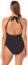 Фото #2 товара Amoressa Women’s 189321 Sabre High Neck Black One Piece Swimsuit Size 12