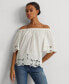 Фото #1 товара Women's Embroidered Off-The-Shoulder Top