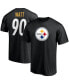 Фото #3 товара Men's T.J. Watt Black Pittsburgh Steelers Player Icon Name and Number T-shirt