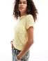 Фото #1 товара COLLUSION baby tee in butter yellow lace