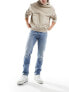 Фото #3 товара Jack & Jones Glenn straight leg jeans in light wash denim