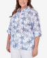 Фото #3 товара Plus Size All American Stars and Stripe Button Down Blouse