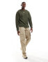 Фото #3 товара Pull&Bear ribbed knitted jumper in khaki