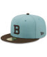 Men's Light Blue and Brown Boston Braves Cooperstown Collection 1914 World Series Beach Kiss 59FIFTY Fitted Hat