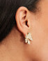 Accessorize pave flower stud earrings in gold