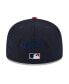 ფოტო #3 პროდუქტის Men's Navy/Red Atlanta Braves Multi Logo 59FIFTY Fitted Hat