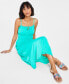 ფოტო #3 პროდუქტის Women's Tie-Front Midi Dress, Created for Macy's