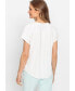 ფოტო #2 პროდუქტის Women's Short Sleeve Split Neck Mixed Media Top