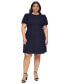 Фото #1 товара Plus Size Button-Trim Fit & Flare Dress
