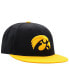 ფოტო #4 პროდუქტის Men's Black, Gold Iowa Hawkeyes Team Color Two-Tone Fitted Hat