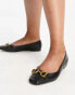 Фото #4 товара ASOS DESIGN Wide Fit Leighton square toe ballet flats in black