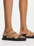 schuh Tamara cross strap flat sandals in tan