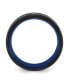 ფოტო #2 პროდუქტის Stainless Steel Black & Blue IP-plated CZ Clear Epoxy Band Ring