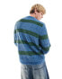 ASOS DESIGN relaxed knitted striped chenille crew neck jumper