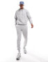 DTT overhead hoodie & jogger tracksuit set in light grey marl