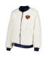 ფოტო #2 პროდუქტის Women's Oatmeal, Navy Chicago Bears Switchback Reversible Full-Zip Jacket