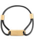 ფოტო #2 პროდუქტის Gold-Tone IP Stainless Steel Logo Tag Braided Leather Bracelet