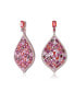 Фото #3 товара Sterling Silver with Rose Gold Plated and Ruby Cubic Zirconia Drop Earrings