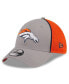 Фото #1 товара Men's Gray Denver Broncos Pipe 39THIRTY Flex Hat