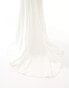 Фото #3 товара YAS Bridal satin maxi cami dress with train in white - WHITE