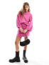 Фото #5 товара Only Petite oversized wide sleeve fluffy jumper co-ord in pink