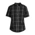 Фото #3 товара George Poplin Shirt Men’s Size Medium Black Plaid Short Sleeves Button Down