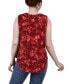 ფოტო #2 პროდუქტის Petite Sleeveless Jacquard Y-neck Top