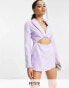 Фото #2 товара Miss Selfridge Petite cut out mini blazer playsuit in lilac