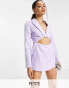 Miss Selfridge Petite cut out mini blazer playsuit in lilac Сиреневый, US 8 - фото #2