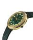 ფოტო #3 პროდუქტის Women's Arezzo Green Leather Watch 33mm