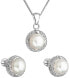 Фото #1 товара Fine pearl set with zircons 29004.1 white