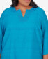 Plus Size Tradewinds Lace Texture Notched Top