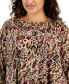 Plus Size Animal-Print Swing Top, Created for Macy's