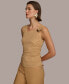 ფოტო #3 პროდუქტის Donna Karan Women's Asymmetrical-Neck Tortoise-Detail Top