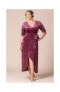 ფოტო #5 პროდუქტის Plus Size Cara Velvet High Low Long Wrap Dress