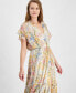 ფოტო #4 პროდუქტის Women's Camellia Ruffled Floral-Print Tie-Waist Dress