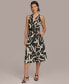 ფოტო #4 პროდუქტის Women's Printed Belted A-Line Dress