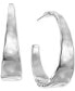 ფოტო #7 პროდუქტის Hammered Metal Medium Hoop Earrings 1-.5", Created for Macy's