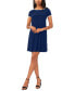 ფოტო #1 პროდუქტის Women's Contrast-Piping Round-Neck Swing Dress