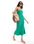 Style Cheat knitted bandeau midi dress in green