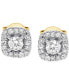 Lab-Created Diamond Halo Stud Earrings (1/2 ct. t.w.) in Sterling Silver or 14K Gold-Plated Sterling Silver