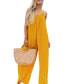Фото #1 товара Women's Sunshine Yellow Sleeveless Loose Fit Jumpsuit
