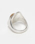 Фото #3 товара Reclaimed Vintage unisex oversized ring with faux stone in burnished silver