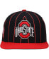 Фото #3 товара Men's Black Ohio State Buckeyes Team Pinstripe Snapback Hat