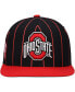 ფოტო #3 პროდუქტის Men's Black Ohio State Buckeyes Team Pinstripe Snapback Hat