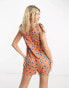 Фото #2 товара Wednesday's Girl button through floral print romper suit in orange