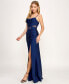 Фото #3 товара Juniors' Mesh-Panel Side-Slit Gown, Created for Macy's
