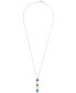 Фото #3 товара Macy's multi-Gemstone (1 ct. t.w.) 18" Lariat Necklace in Sterling Silver
