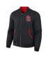 Фото #4 товара Men's Darius Rucker Collection by Black, Red St. Louis Cardinals Reversible Full-Zip Bomber Jacket